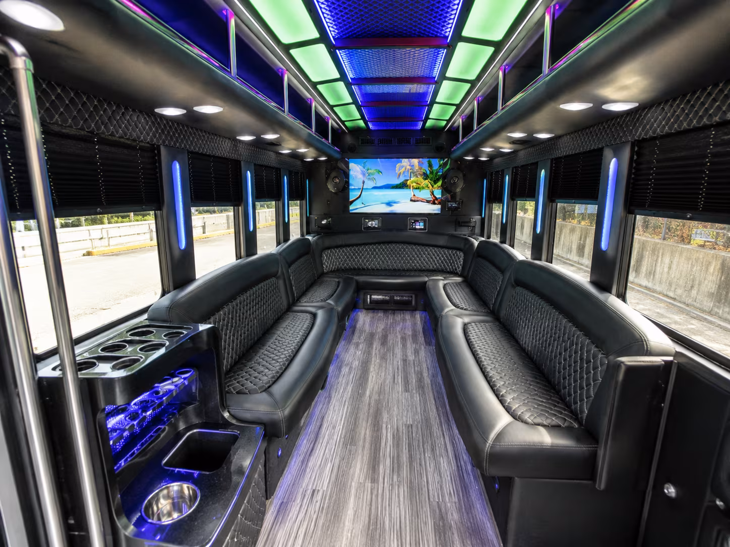 tallahassee 18 passenger party bus inside