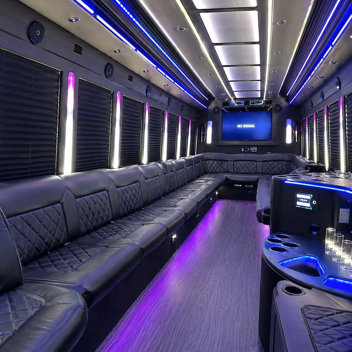 tallahassee 30 passenger party bus inside